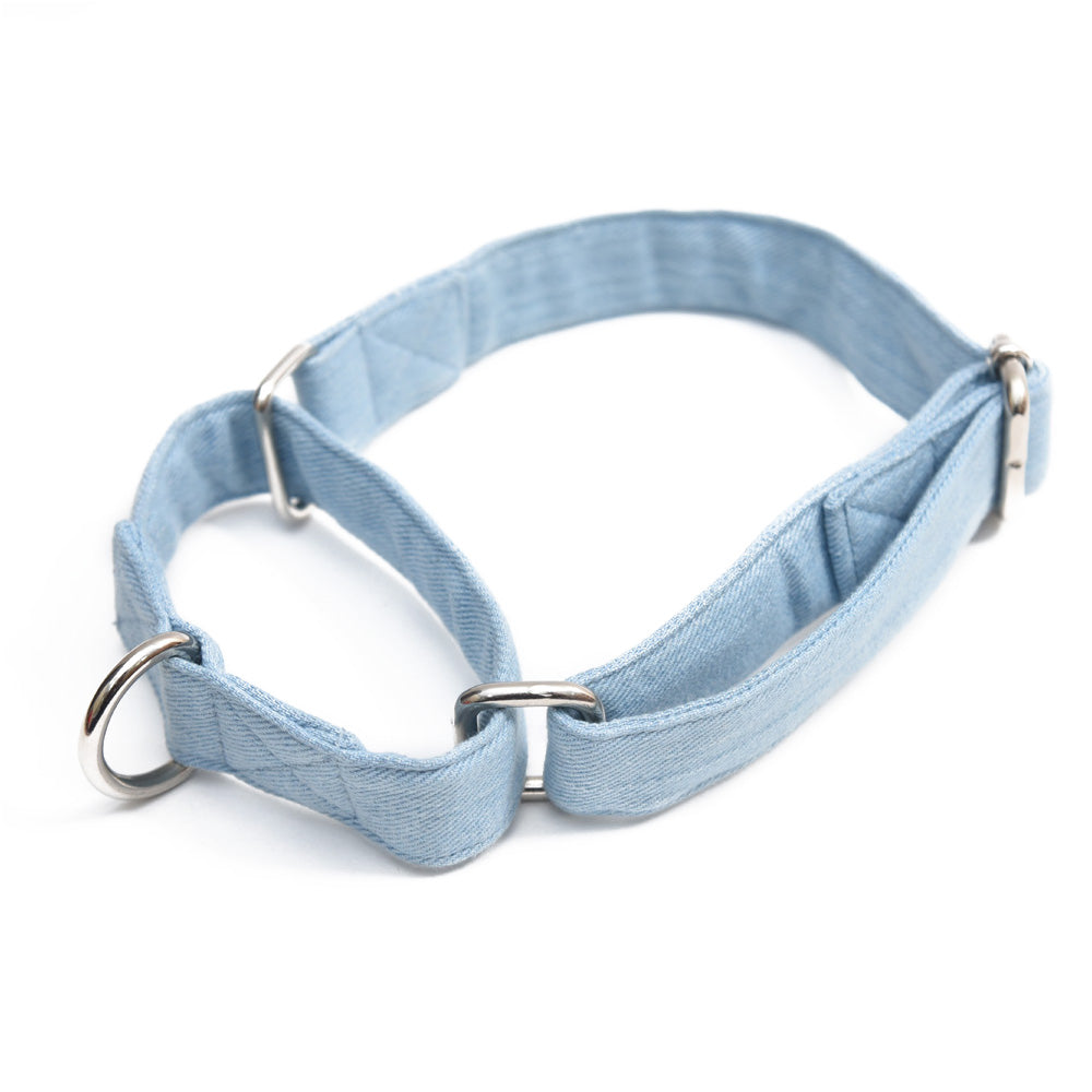 Light Blue Denim Martingale Denim Collar