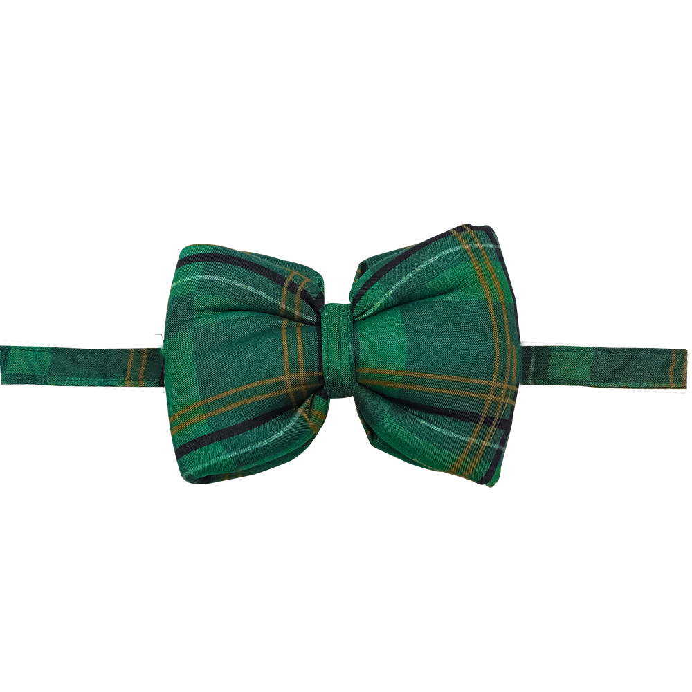Green Plaid Bow Tie