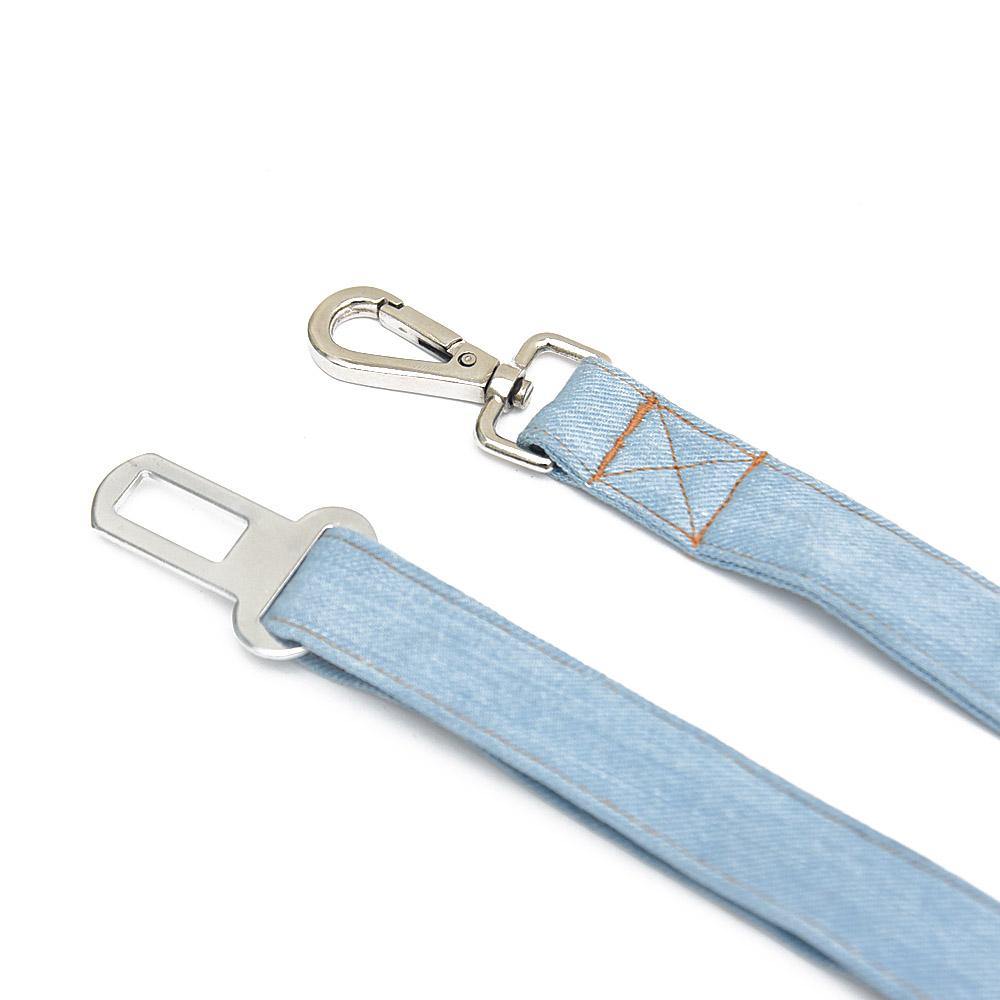 Light Blue Denim Seatbelt - Mutt of Course