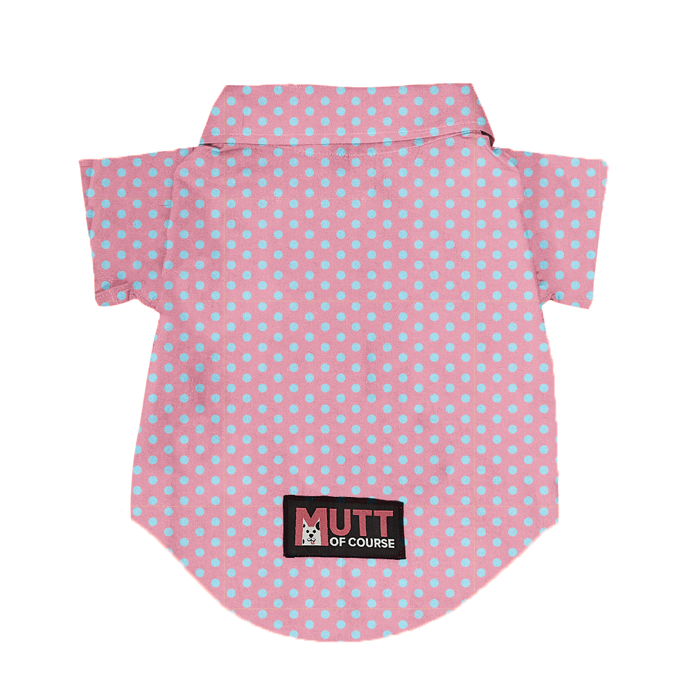 Matching Polka Pink Dog Shirt & Dog Bow Tie | Adjustable Bow Tie for Dogs | Breathable Fabric Shirt for Dogs