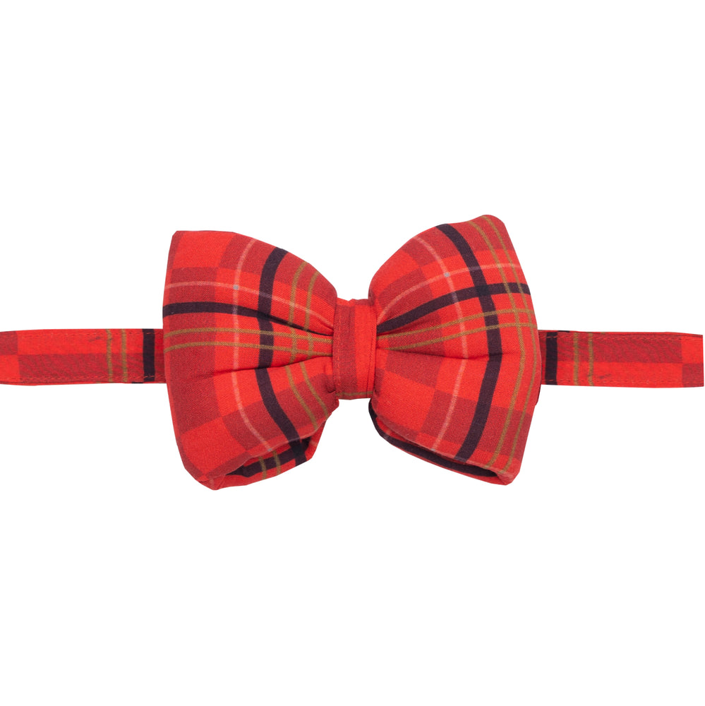 Red Plaid Bow Tie