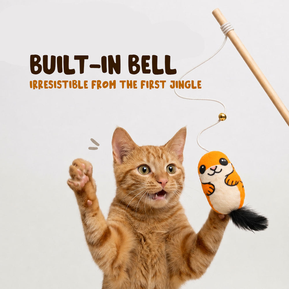 The Mutt Squirrel Cat Stick Toy