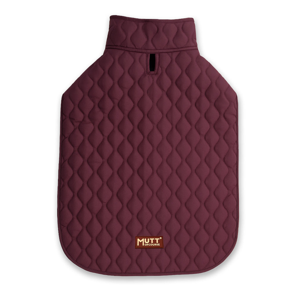 Burgundy Quilted Dog Jacket (Suitable upto 5°C)