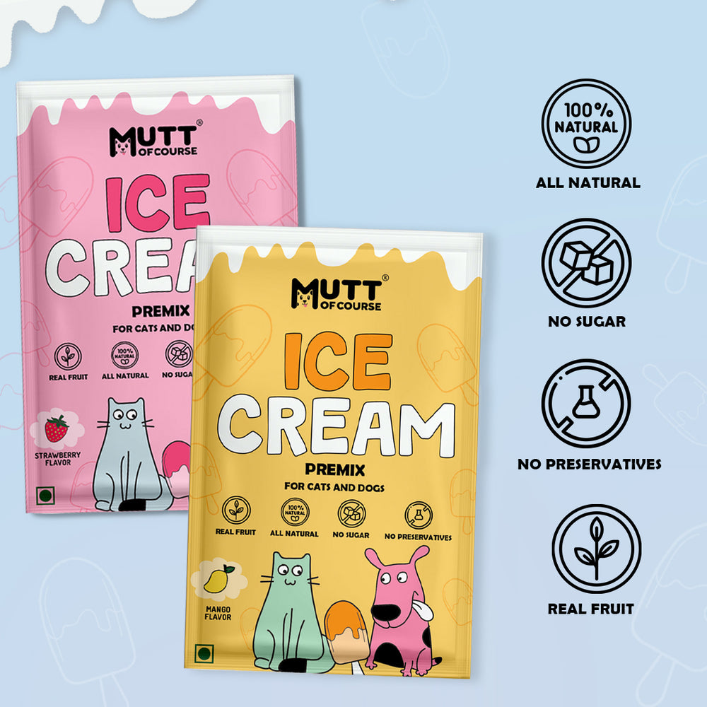 Duo Delight: Mango & Strawberry Ice Cream Premix for Cats & Dogs (Pet Nutritionist Approved)