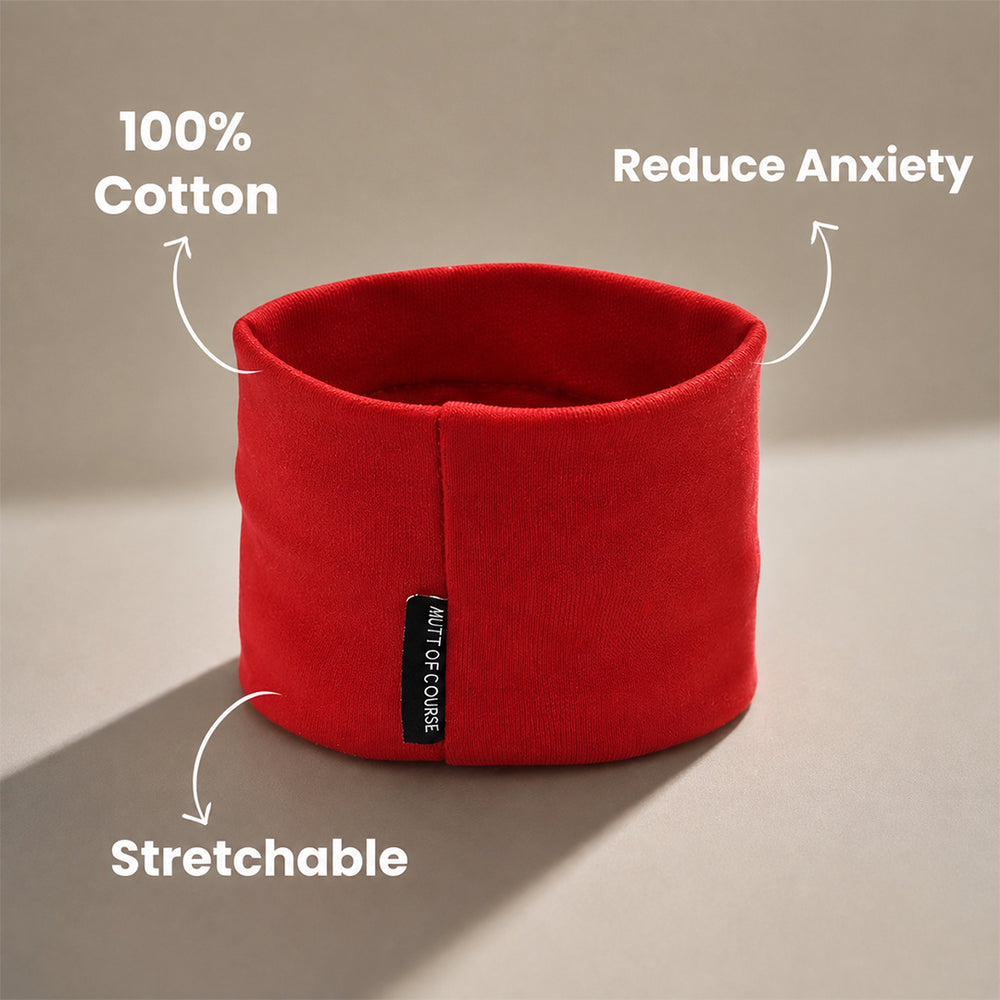 Red Noise-Reducing Cat Ear Muffs | For Grooming & Loud Celebrations