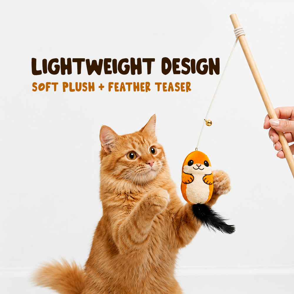 The Mutt Squirrel Cat Stick Toy