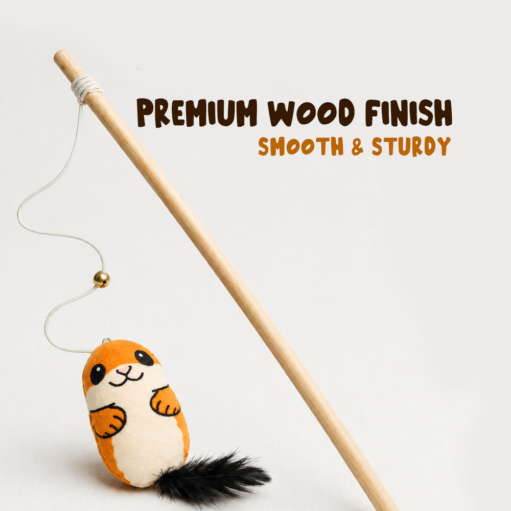 The Mutt Squirrel Cat Stick Toy