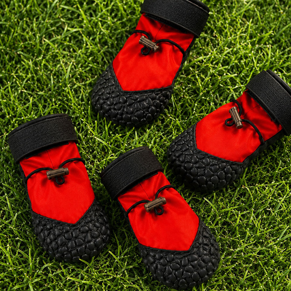 Waterproof Dog Shoes Set of 4  | Anti-Slip Rubber Sole | Adjustable Velcro | Paw Protection Boots for Rain, Hot Pavement, Snow, Indoor & Outdoor Walks