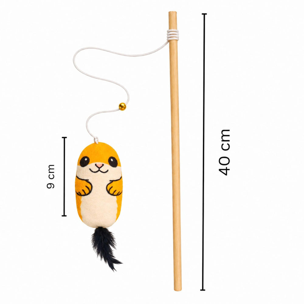 The Mutt Squirrel Cat Stick Toy