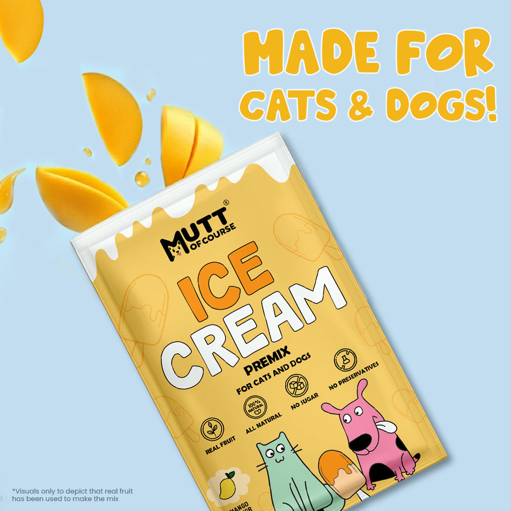 Duo Delight: Mango & Strawberry Ice Cream Premix for Cats & Dogs (Pet Nutritionist Approved)