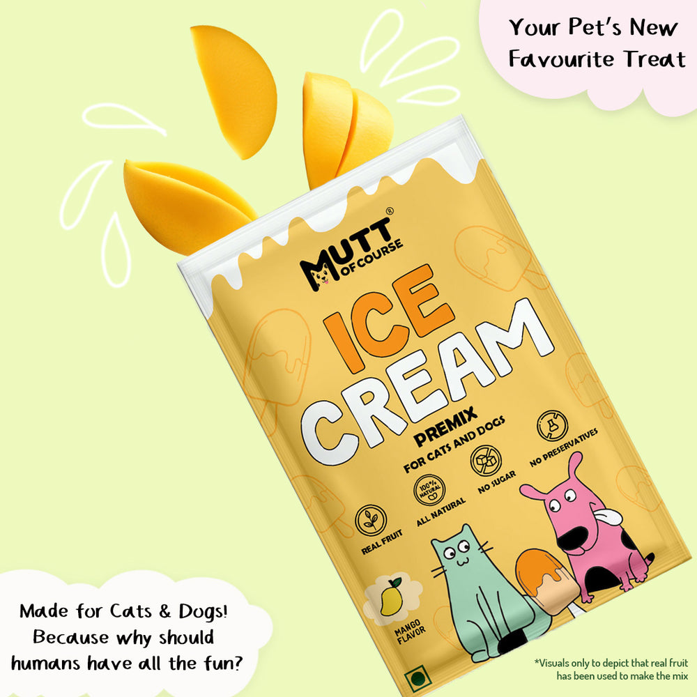Mango Ice Cream for Cats & Dogs - Premix (Pet Nutritionist Approved)