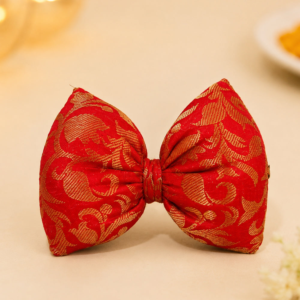 Festive Paw-Tie | Red & Gold Dog Bow Tie | Attachment