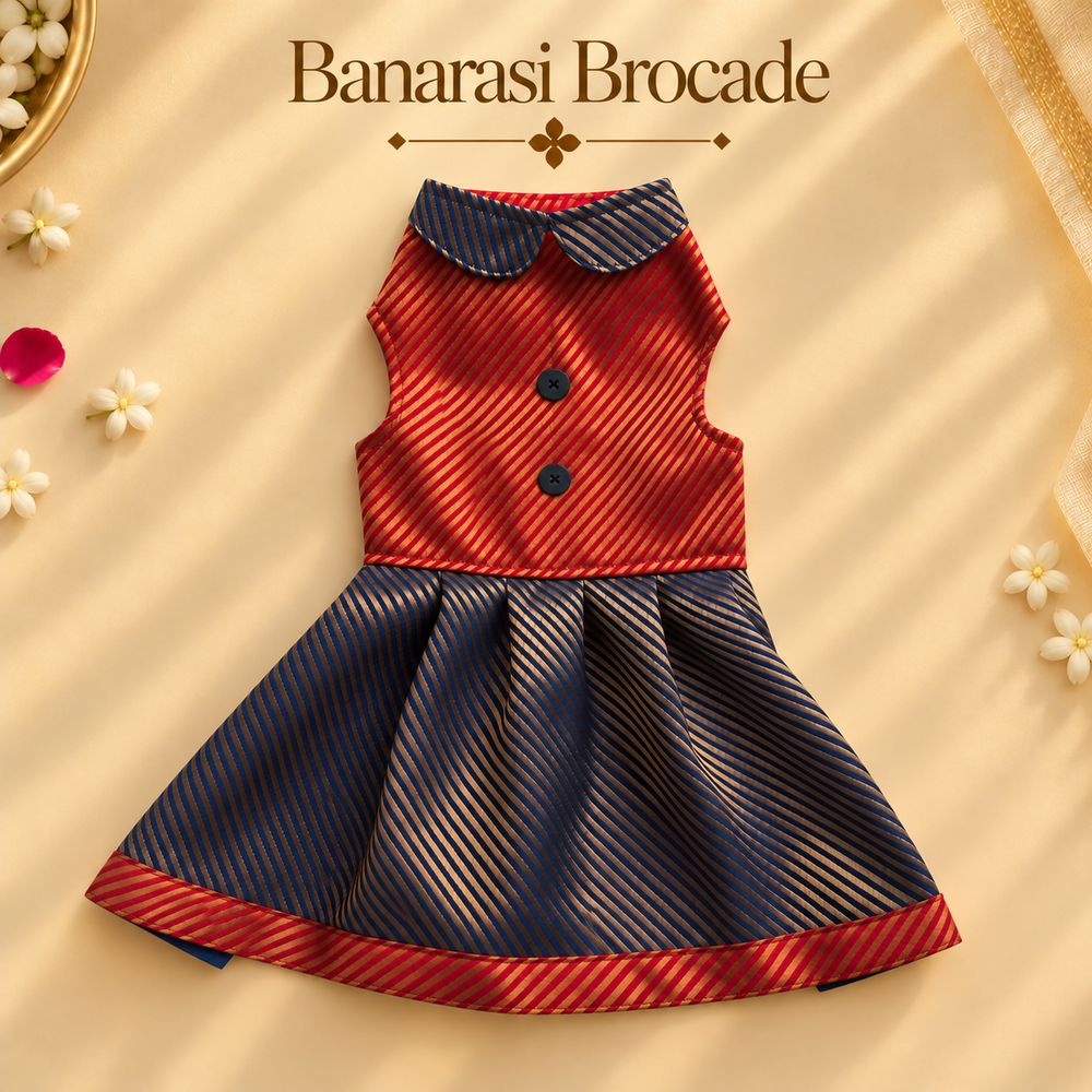 Banarasi Red Cat Lehenga With Cotton Lining