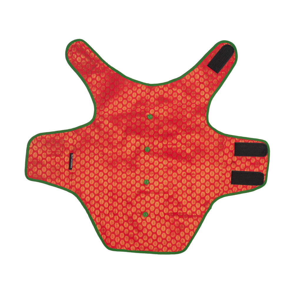 Red Brocade Dog Sherwani