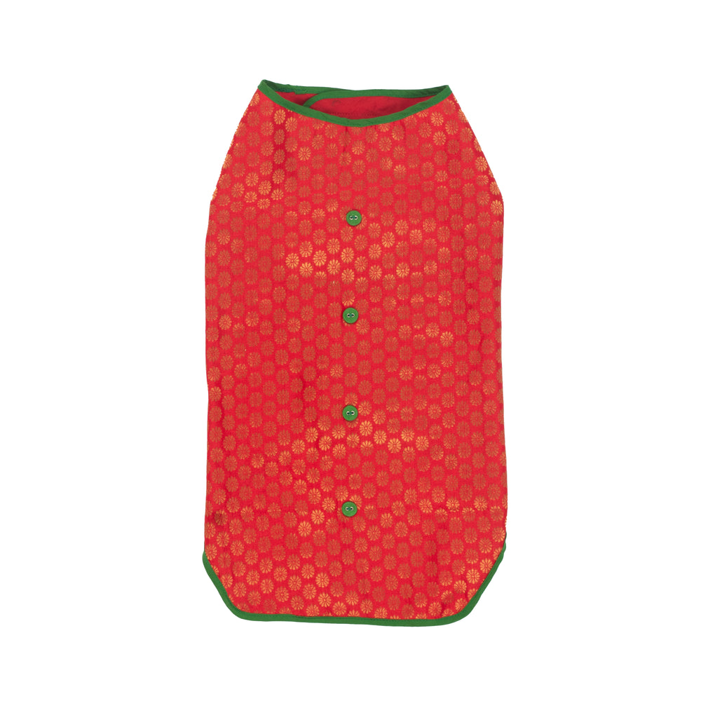 Red Brocade Dog Sherwani