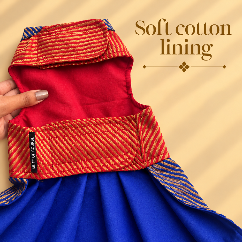 Banarasi Red Cat Lehenga With Cotton Lining