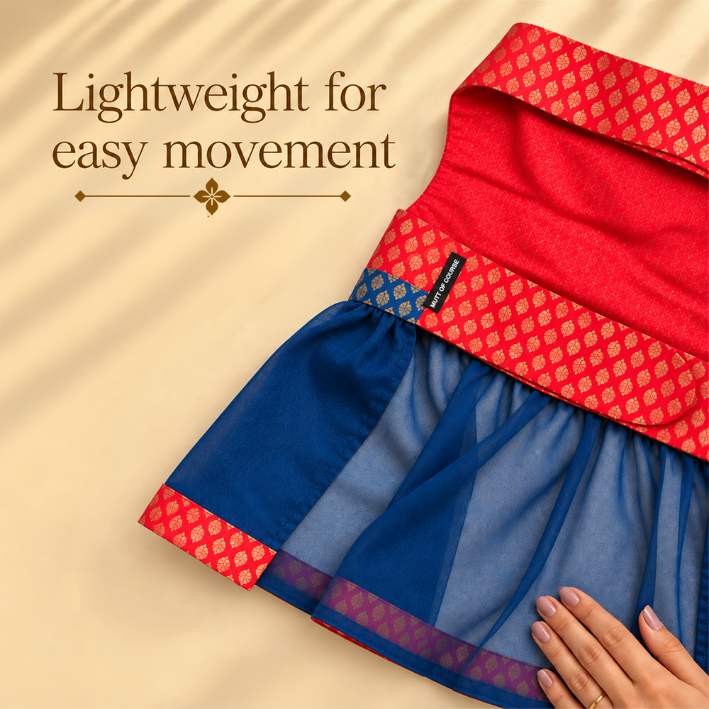 Mutt Of Course Banarasi Brocade Dog Lehenga – Festive Ethnic Wear for Dogs
