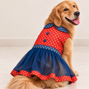 Mutt Of Course Banarasi Brocade Dog Lehenga – Festive Ethnic Wear for Dogs