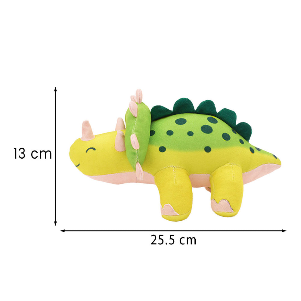Jurassic Triceratops Squeaky Dog Toy | Dinosaur Interactive Plush Toy for Dogs