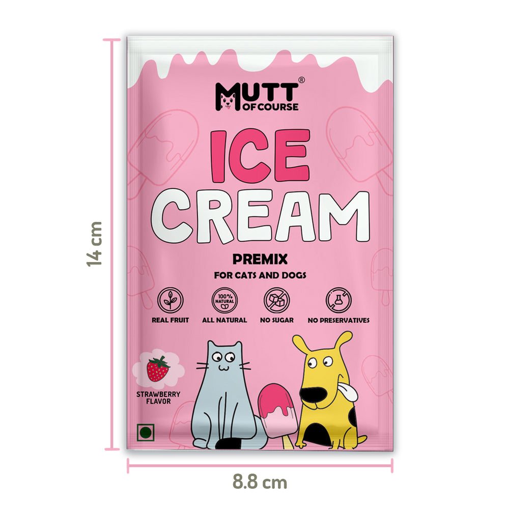 Strawberry Ice Cream for Cats & Dogs - Premix (Pet Nutritionist Approved)