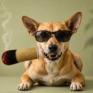 Mutt of Course Joint Squeaky Dog Toy Weed Inspired