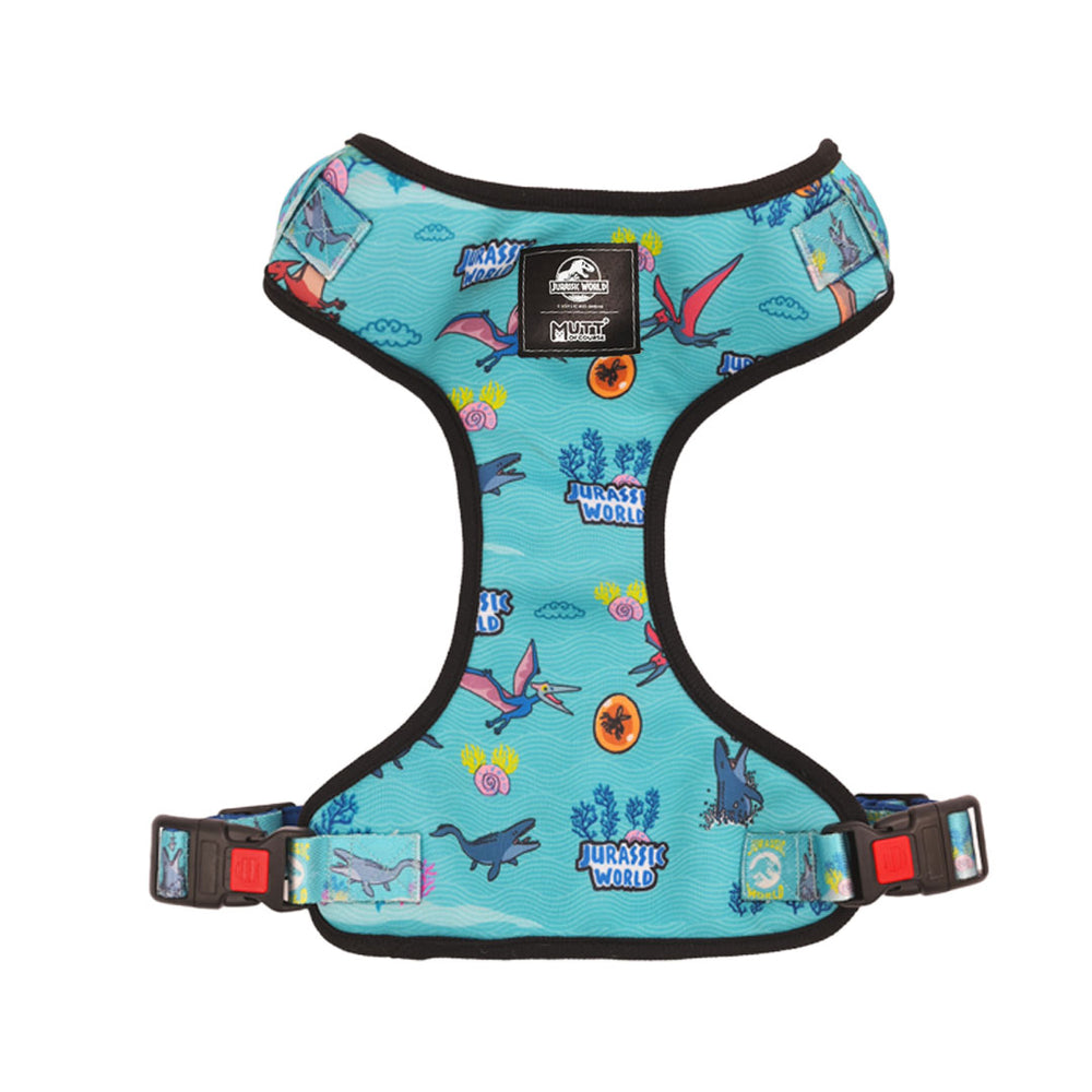 Jurassic Marine Dinos Dog Harness & Leash Set |Ocean Dinosaur Adventure Walking Set for Dogs