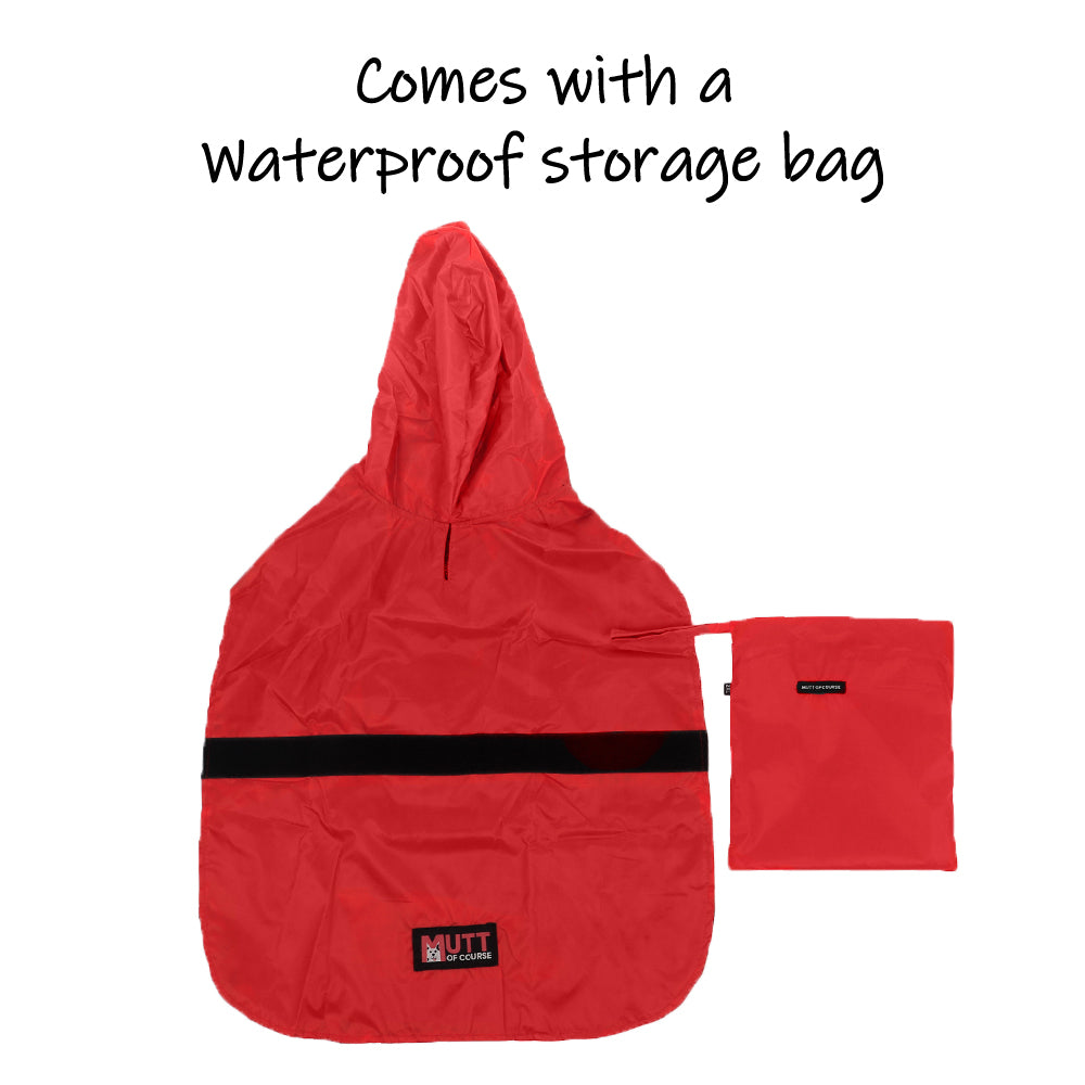 Dog Raincoat Red Mutt of Course