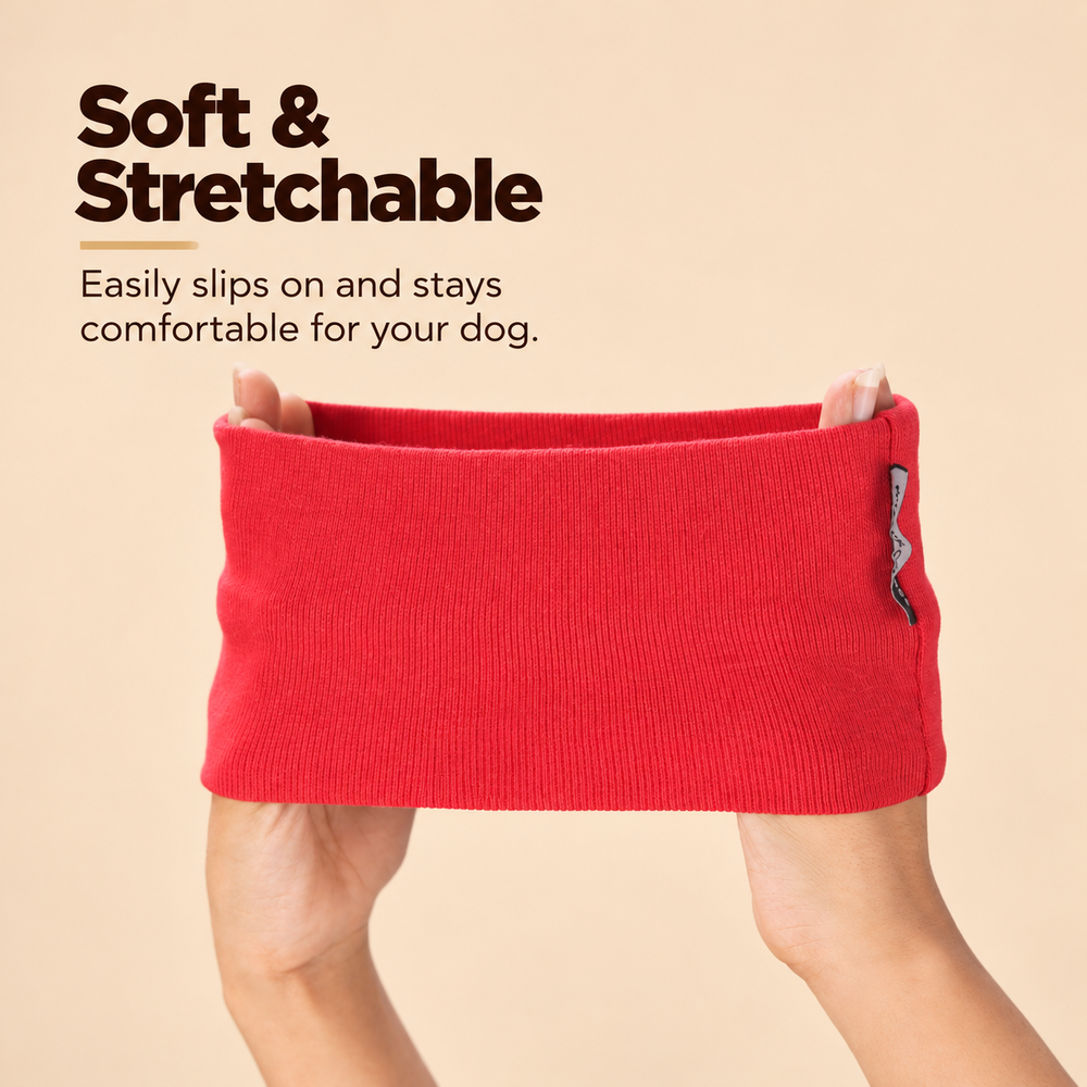 Red Noise-Reducing Dog Ear Muffs | For Grooming & Loud Celebrations