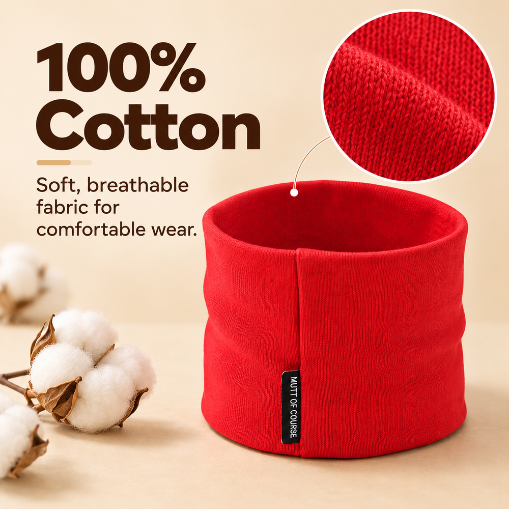 Red Noise-Reducing Dog Ear Muffs | For Grooming & Loud Celebrations