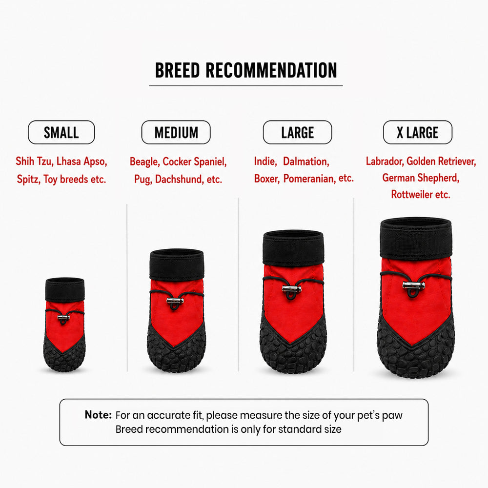 Waterproof Dog Shoes Set of 4  | Anti-Slip Rubber Sole | Adjustable Velcro | Paw Protection Boots for Rain, Hot Pavement, Snow, Indoor & Outdoor Walks