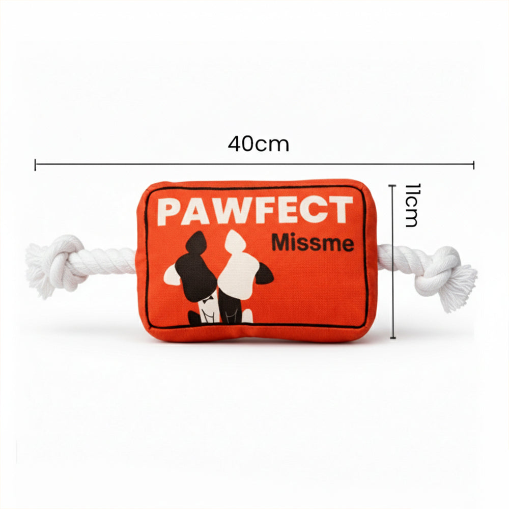 Pawfect Missme Squeaky Rope Dog Toy
