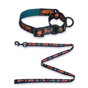 Royal Indian Tiger Martingale Collar + Leash Set