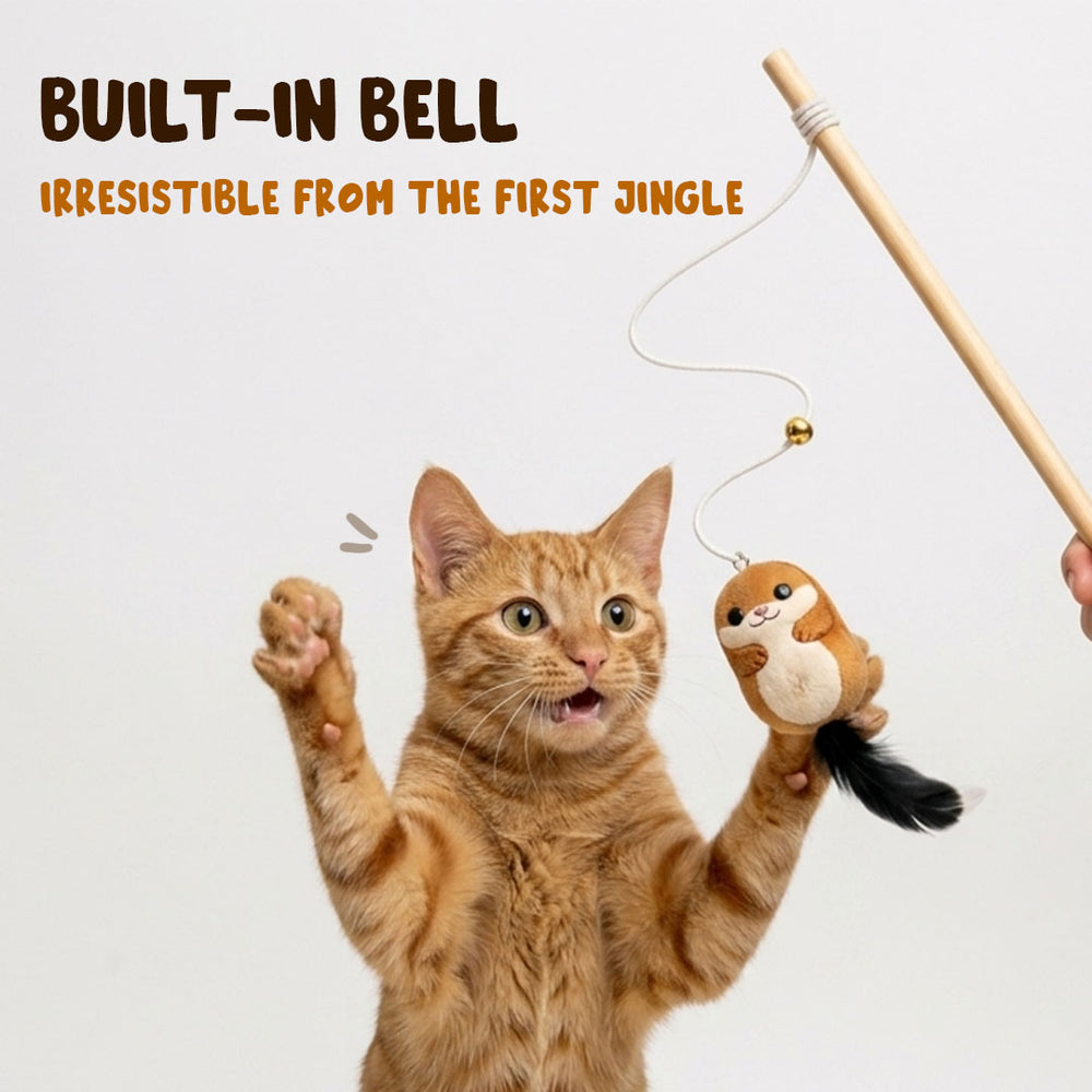The Mutt Squirrel Cat Stick Toy