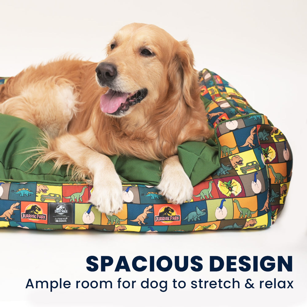 Jurassic Classic Dog Bed | Dinosaur Cozy Sleeping Bed for Dogs