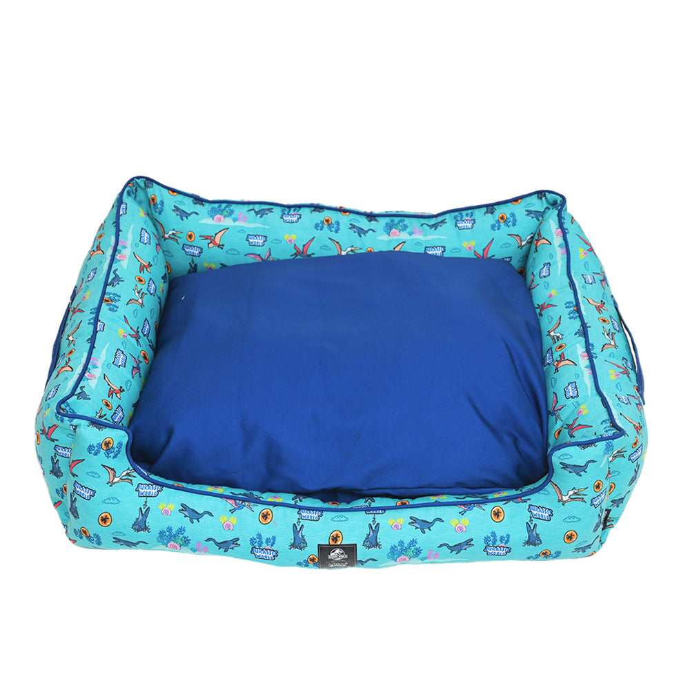 Jurassic Marine Dino Dog Bed | Ocean Dinosaur Cozy Bed for Dogs