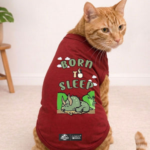 Jurassic Born to Sleep Cat T-Shirt