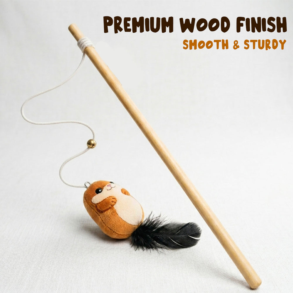 The Mutt Squirrel Cat Stick Toy