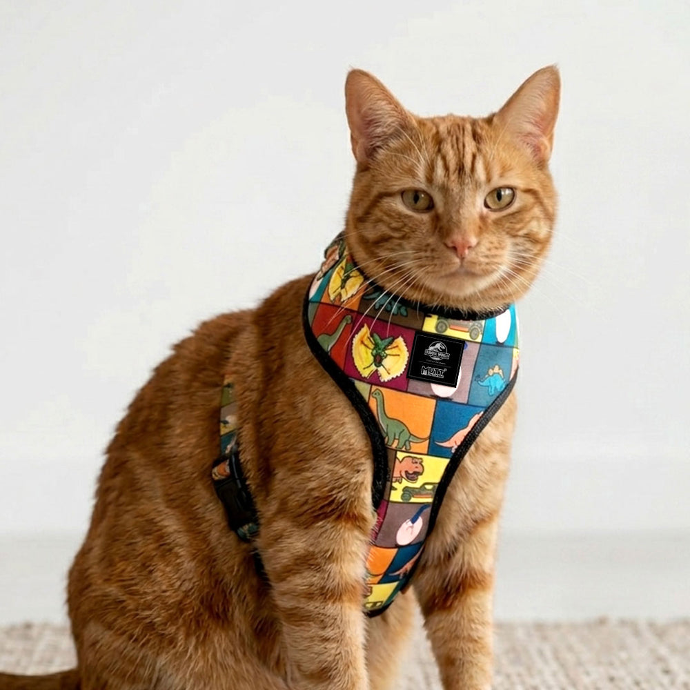 Jurassic Classic Cat Harness | Dinosaur Adventure Harness for Cats