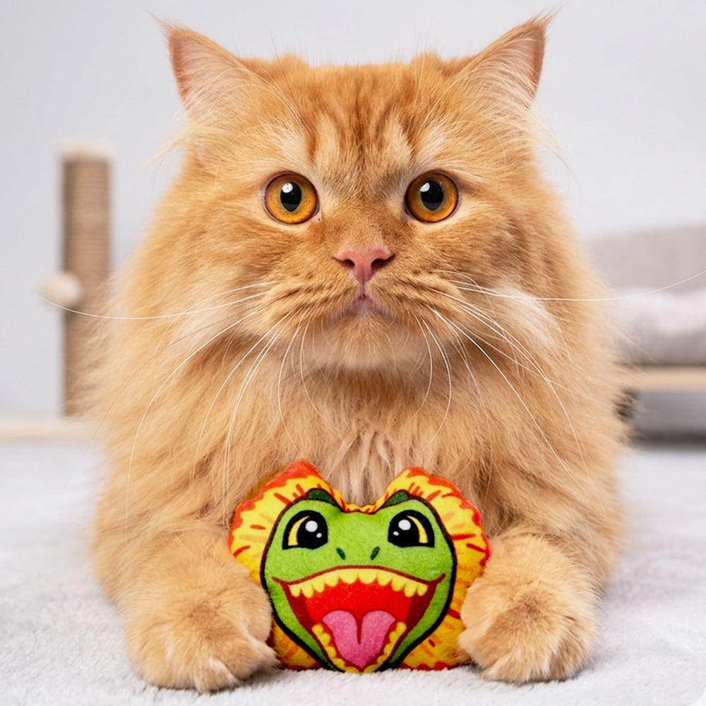 Jurassic Dilophosaurus Catnip Cat Toy | Dinosaur Interactive Toy for Cats
