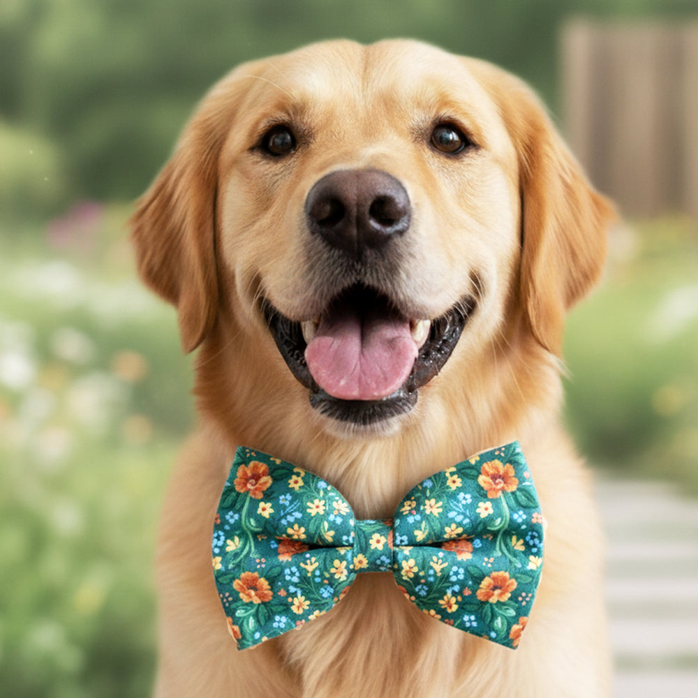 Garden Green Dog Bow Tie