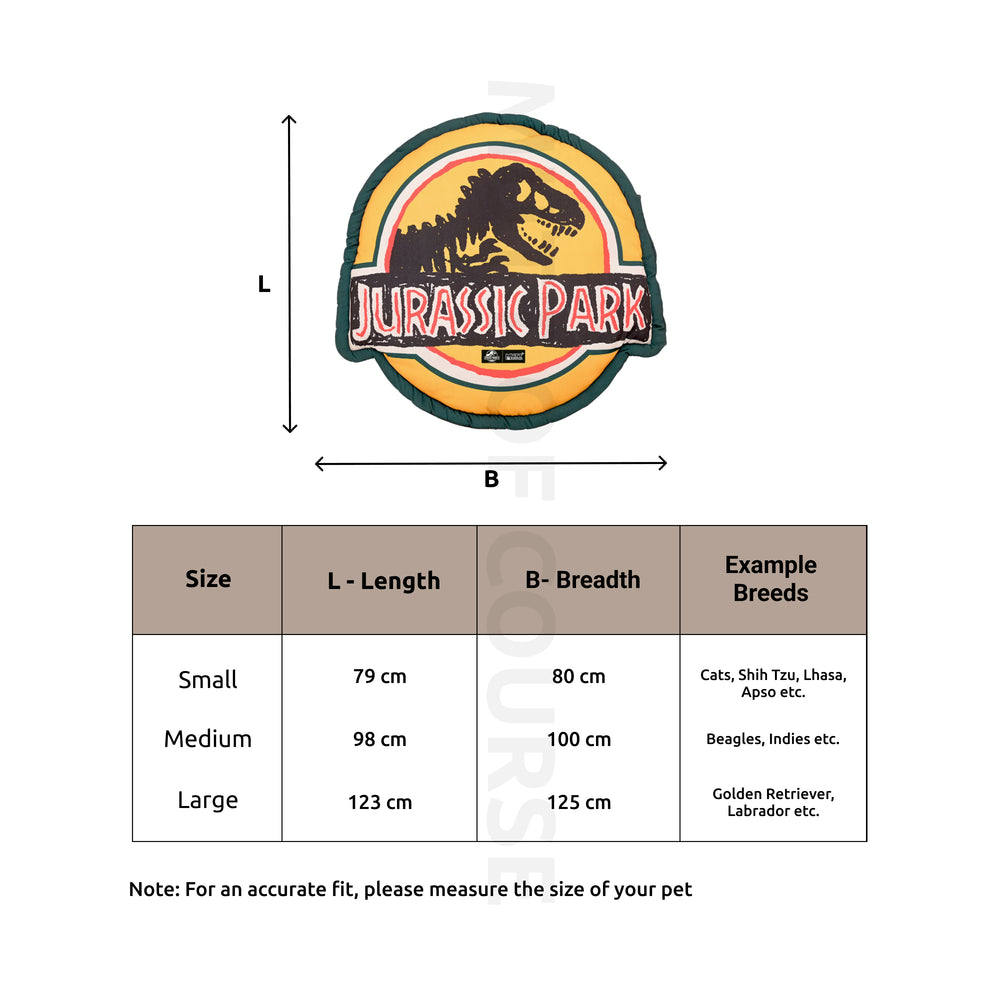 Jurassic Park Cushioned Mat for Dogs | Dinosaur Travel & Rest Mat