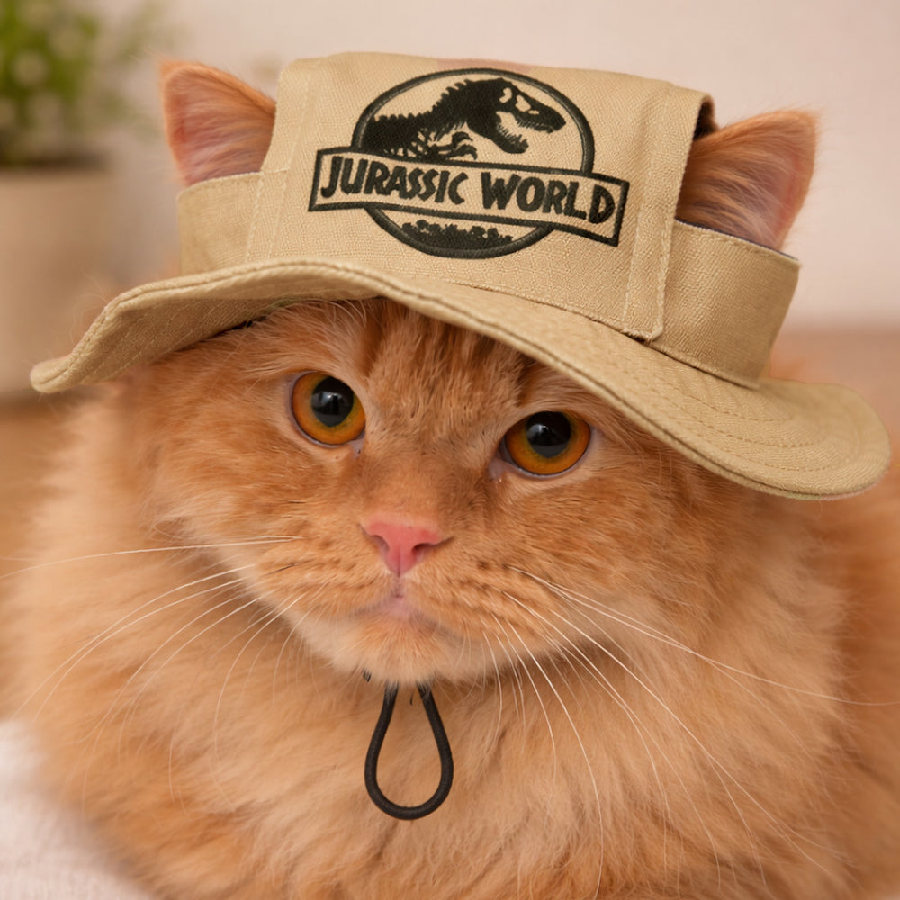 Jurassic Mini Explorer Bucket Hat for Cats | Dinosaur Adventure Pet Sun Hat