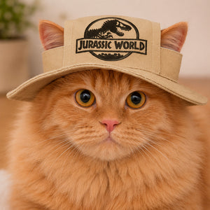Jurassic Mini Explorer Bucket Hat for Cats | Dinosaur Adventure Pet Sun Hat