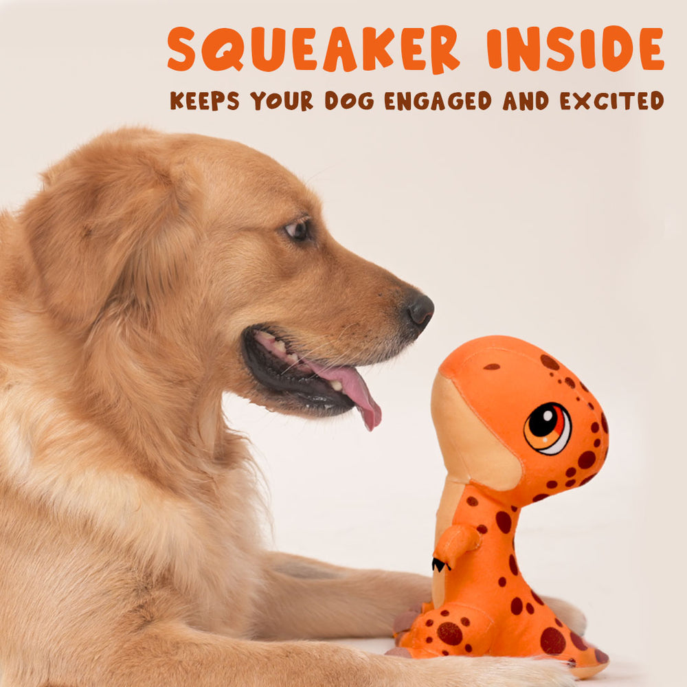 Jurassic T-Rex Squeaky Dog Toy | Dinosaur Interactive Plush Toy for Dogs