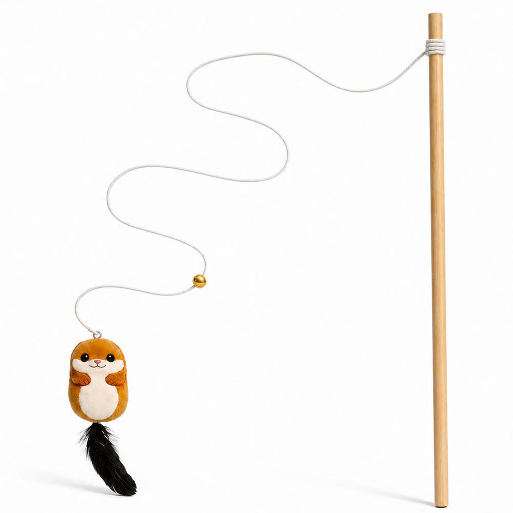 The Mutt Squirrel Cat Stick Toy