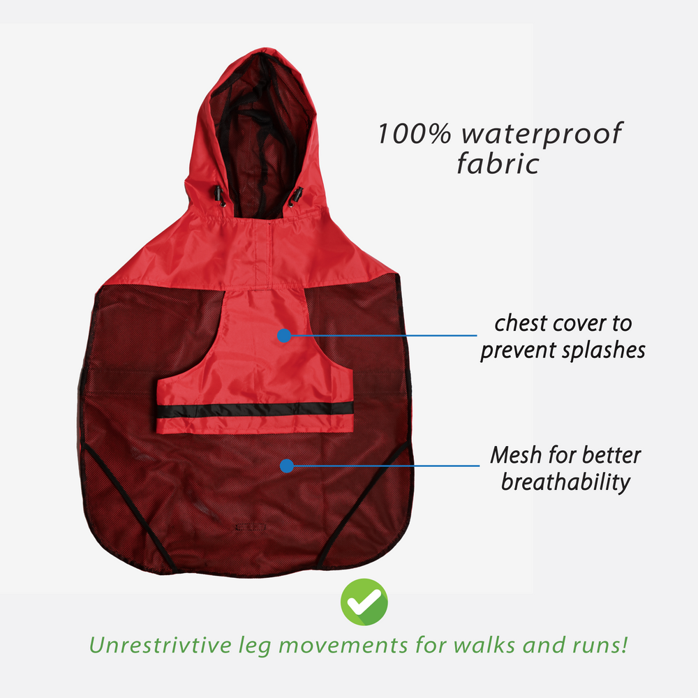 Red Radiant Dog Raincoat