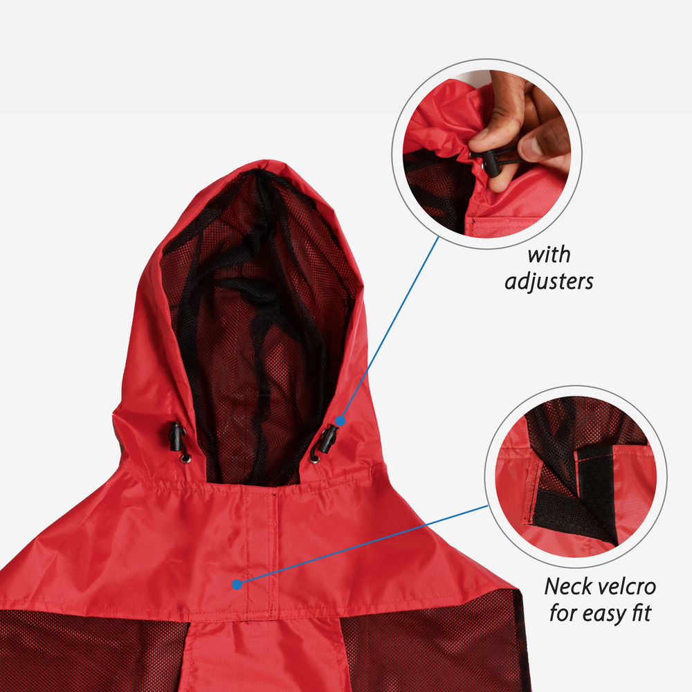 Red Radiant Dog Raincoat