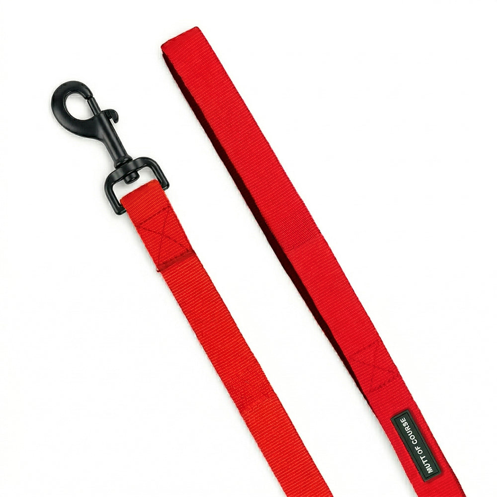 Mutt Of Course Basic Red Dog Leash