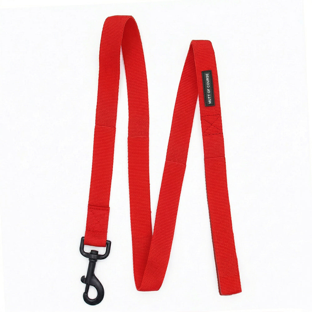 Mutt Of Course Basic Red Dog Leash