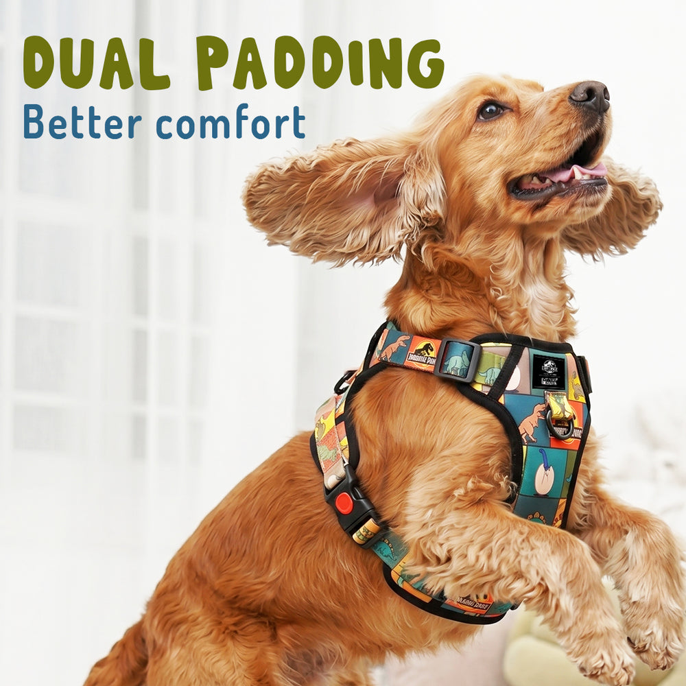Jurassic Classic Ruff N Tuff Dog Harness – Dinosaur Adventure Strength Harness for Dogs